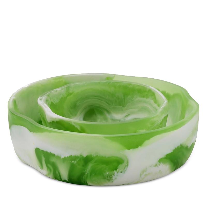 Blue Pheasant Beatrix Swirled Resin Bowl, Set Of 2 In Green