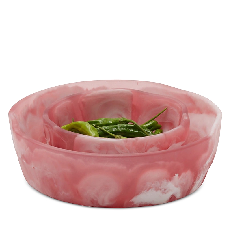 Blue Pheasant Beatrix Swirled Resin Bowl, Set Of 2 In Pink