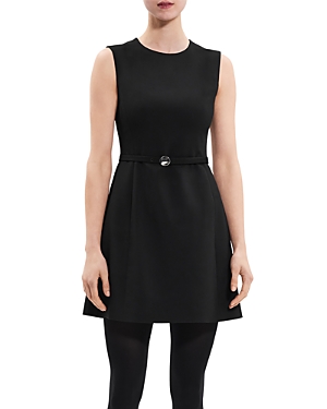 Shop Theory Belted Mini Dress In Black