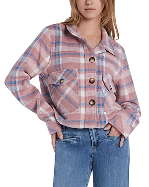 Billy T Outland Cropped Jacket In Pink Birch Plaid