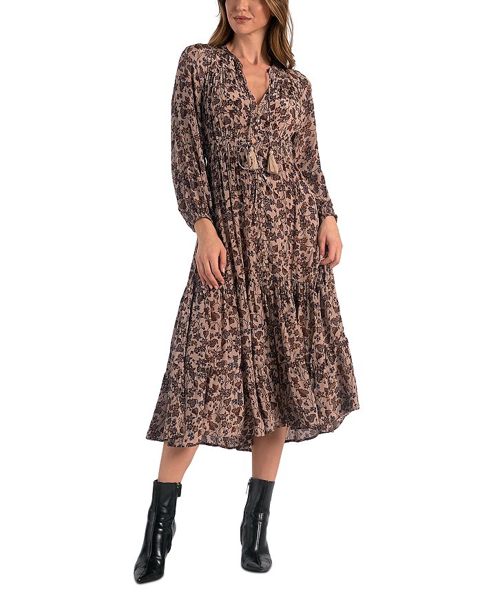 Warehouse leopard button midi dress 2025