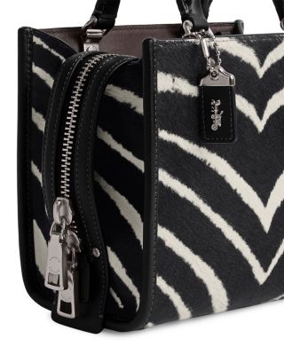 COACH Rogue 20 Zebra Print Calf Hair Top Handle Bag