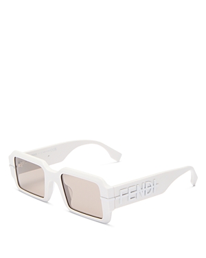 Fendi Graphy Square Sunglasses, 52mm In Ivory/beige Solid
