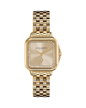 Olivia Burton Women's Soft Square Gold-tone Stainless Steel Bracelet Watch 28mm In Gold