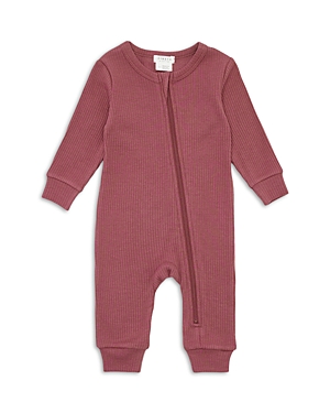 Firsts By Petit Lem Unisex Rib Sleeper Coverall - Baby In Plum