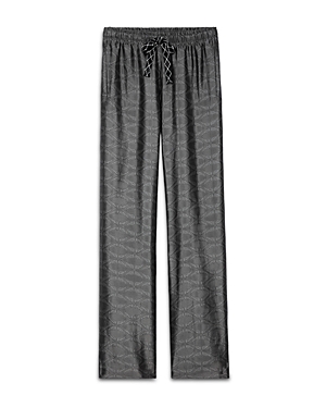 Zadig & Voltaire Pomy Patterned-jacquard Flared Trousers In Anthracite