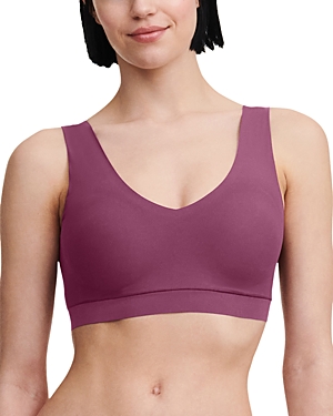 Shop Chantelle Soft Stretch Wireless Padded V-neck Bra In Tannin