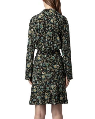 Rozo Floral Print Silk Dress