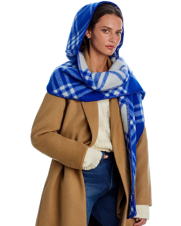Burberry - Check Wool Hooded Scarf