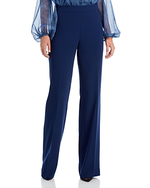 Lafayette 148 Finesse Crepe Gates Side-zip Flared Pant In Midnight Blue