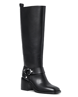 Shop Loeffler Randall Women's Audrey Square Toe Block Heel Tall Boots In Black