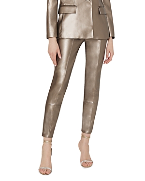 Silver Leather Pants for Women for sale