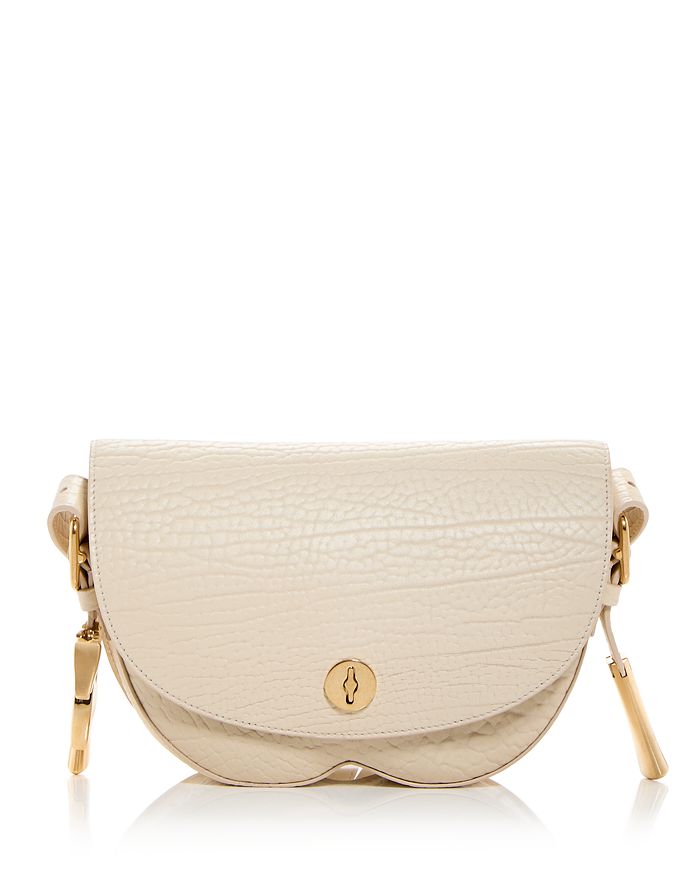 BURBERRY: Chess bag in grained leather - Pearl  Burberry shoulder bag  8075847 online at