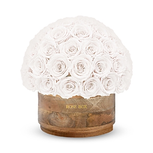 Rose Box Nyc Rustic 80 Rose Half Ball Arrangement In Pure White