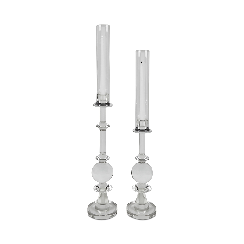 Tizo Medium Crystal Ball & Shade Candleholder In Clear