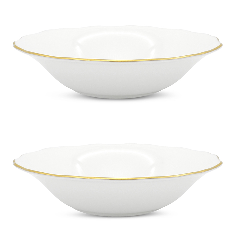Prouna Amelie Brushed Gold 9 Soup Pasta Bowl, Set Of 2 In Gold