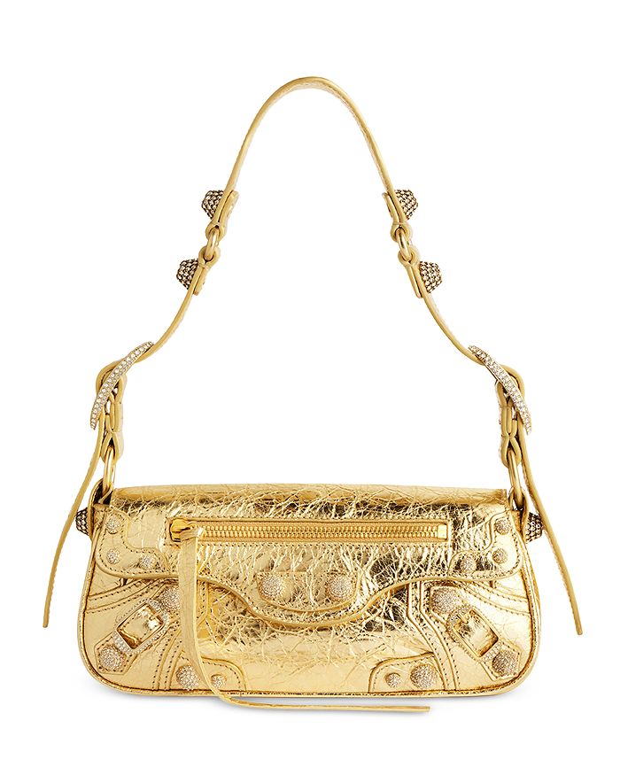 Balenciaga Metallized Le Cagole Mini Sling Bag with Rhinestones