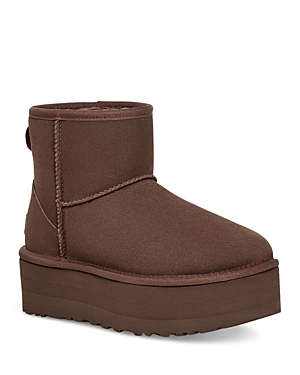 Shop Ugg Women's Classic Mini Platform Booties In Burnt Cedar