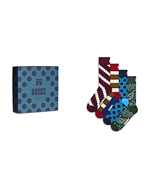Shop Happy Socks New Retro Crew Socks Gift Set, Pack Of 4 In Dark Red