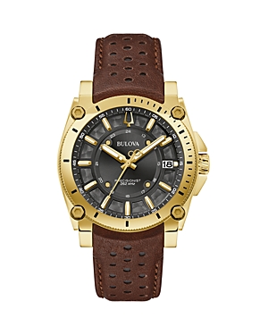 Shop Bulova Precisionist Icon Watch, 40mm In Black/brown