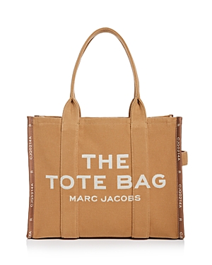 Marc Jacobs The Jacquard Tote Bag In Camel/shiny Nickel