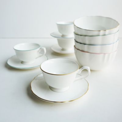 Amelie Brushed Gold Espresso Cup & Saucer, Set of 2