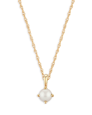 Bloomingdale's Children's Cultured Freshwater Pearl Pendant Necklace In 14k Yellow Gold, 14 In White/gold
