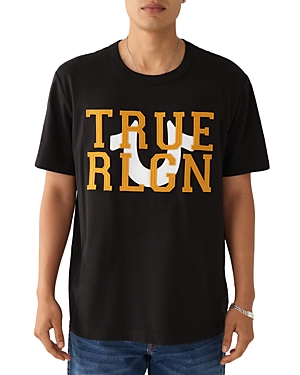 True Religion Logo Graphic Tee In Jet Black