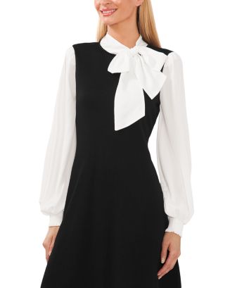 Bow tie neck outlet dress