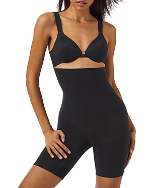 Shop Spanx Everyday Seamless Shaping High Waist Shorts In Very Black
