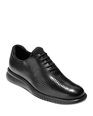 Shop Cole Haan Men's 2.zergrand Laser Wingtip Oxford Shoes In Black Leather