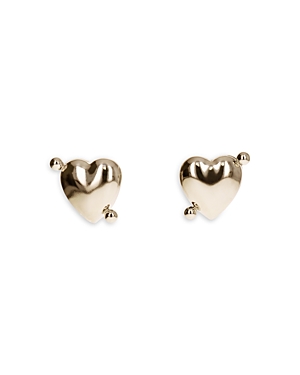 Shop Justine Clenquet Sasha Ball & Heart Stud Earrings In Gold