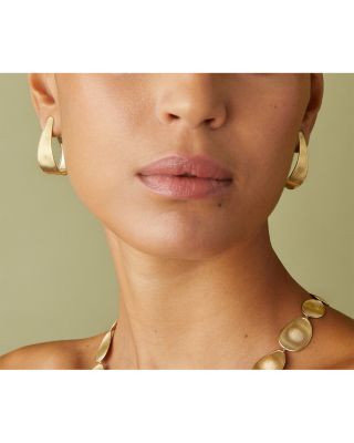 18K Yellow Gold Lunaria Small Hoop Earrings