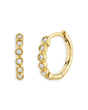Moon & Meadow 14K Yellow Gold Diamond Huggie Earrings