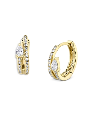 Moon & Meadow 14K Yellow Gold Diamond Coiled Snake Huggie Earrings