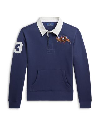 Ralph Lauren - Boys' Triple Pony Fleece Rugby Sweatshirt - Little Kid, Big Kid