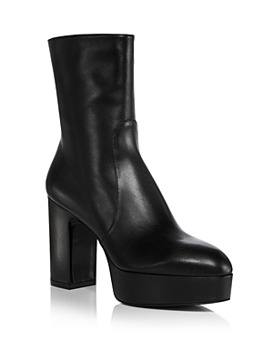 Stuart Weitzman Lala 110mm Zip-up Leather Boots In Black