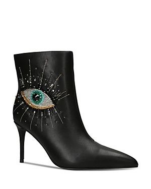Kurt Geiger Women's Belgravia Pointed Toe Evil Eye High Heel Ankle Boots In Black