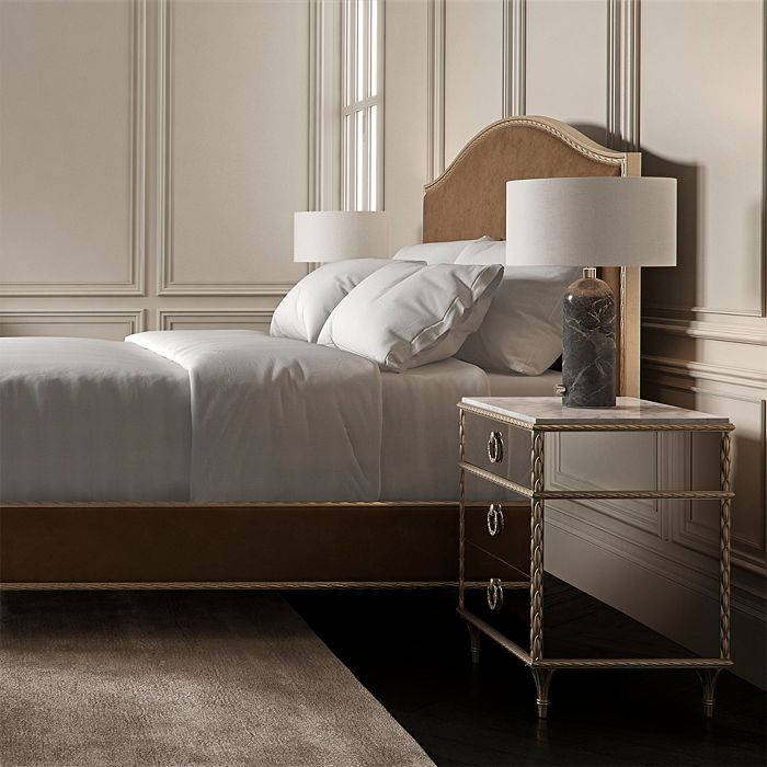 Shop Caracole Fontainebleau Platform Bed, King In Tan