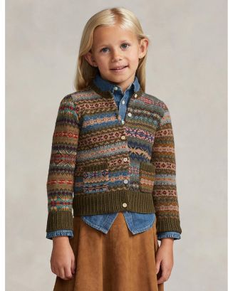 Girls fair isle outlet cardigan