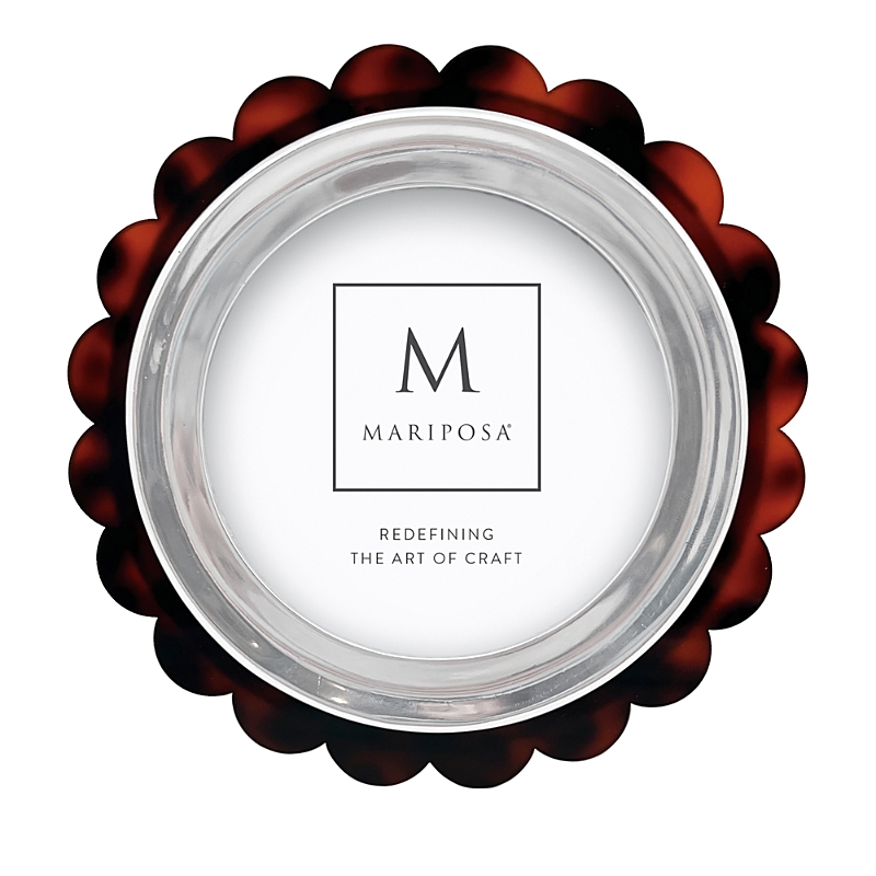 Mariposa Welcome Home Tortoise Scallop Signature Round Frame In Brown