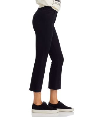 Kendra High Rise Crop Flare Jeans in Black