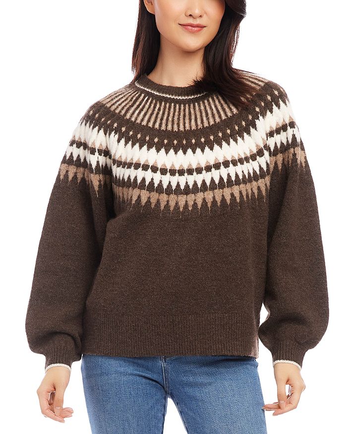 Karen Kane Jacquard Crewneck Sweater | Bloomingdale's