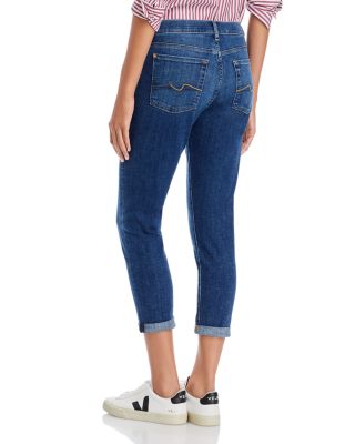 Josefina High Rise Cropped Boyfriend Jeans in Broken Twill Vanity