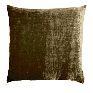 Aviva Stanoff Dark Taupe Silk Velvet 20 X 20 Pillow