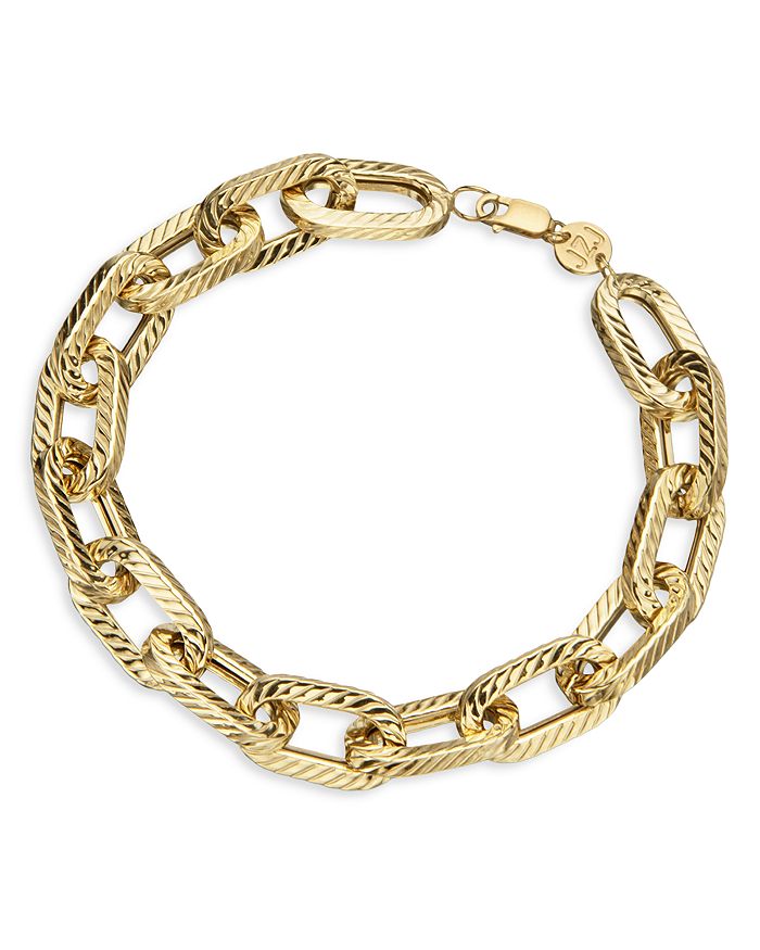 Jennifer Zeuner Kobe Textured Link Bracelet in 18K Gold Plated