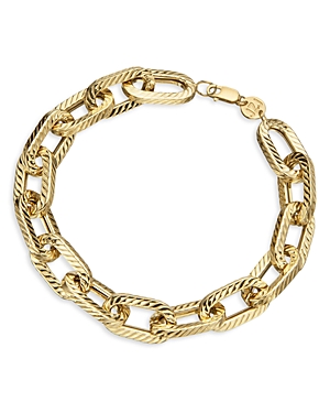 Shop Jennifer Zeuner Kobe Textured Link Bracelet In 18k Gold Plated Sterling Silver