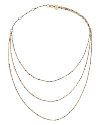 Jennifer Zeuner - Marchel Layered Necklace in 18K Gold Plated Sterling Silver, 13"-15"