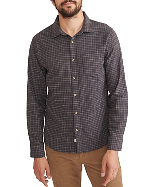 Marine Layer Long Sleeve Classic Selvage Shirt In Washed Black