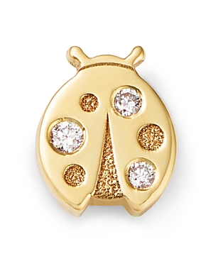 Zoë Chicco Itty Bitty Symbols 14k Yellow Gold Single Ladybug Stud Earring In Gold